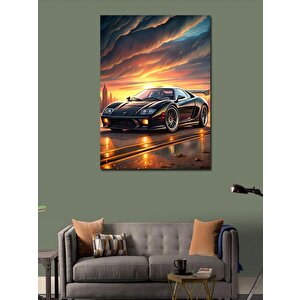 Kanvas Tablo Siyah Spor Araba 70x100 cm