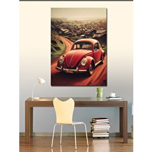 Kanvas Tablo Kırmızı Kaplumbağa Araba 70x100 cm