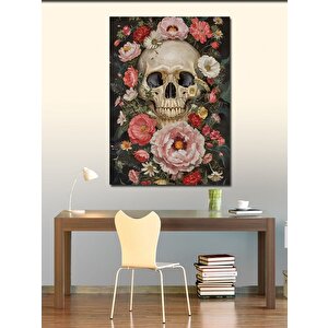 Kanvas Tablo Kuru Kafa Ve Çiçekler 70x100 cm