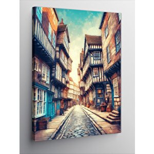 Kanvas Tablo Retro Evler 100x140 cm