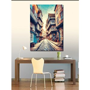 Kanvas Tablo Retro Evler 100x140 cm