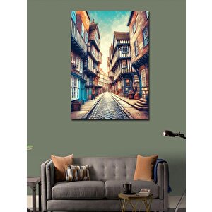 Kanvas Tablo Retro Evler 100x140 cm