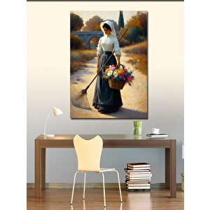 Kanvas Tablo Çiçek Toplayan Kadın 70x100 cm