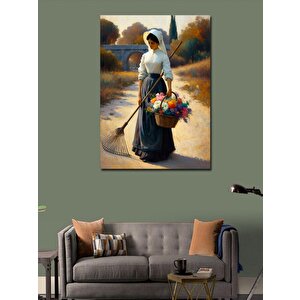 Kanvas Tablo Çiçek Toplayan Kadın 70x100 cm