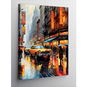 Kanvas Tablo Retro Şehir 70x100 cm