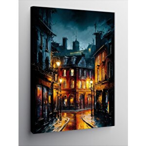 Kanvas Tablo Retro Kasaba 100x140 cm
