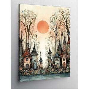 Kanvas Tablo Kasabadaki Evler 100x140 cm