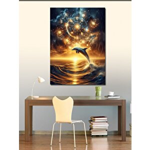 Kanvas Tablo Yunus Balığı Ve Gökyüzündeki Rota 100x140 cm