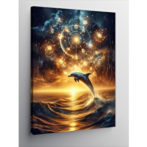 Kanvas Tablo Yunus Balığı Ve Gökyüzündeki Rota 70x100 cm
