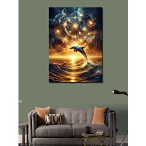 Kanvas Tablo Yunus Balığı Ve Gökyüzündeki Rota 70x100 cm