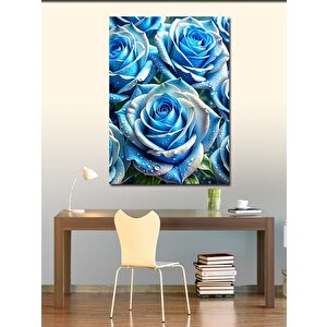 Kanvas Tablo Mavi Güller 70x100 cm