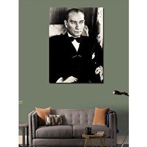 Kanvas Tablo Siyah Beyaz Mustafa Kemal Atatürk