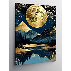 Kanvas Tablo Dolunay Ve Göl 70x100 cm