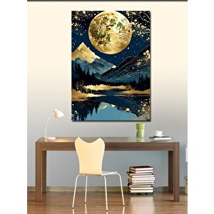 Kanvas Tablo Dolunay Ve Göl 70x100 cm