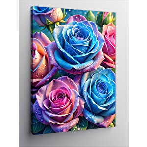 Kanvas Tablo Pembe Mor Çiçekler 70x100 cm