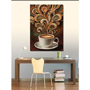 Kanvas Tablo Kahve Fincanı Ve Desenler 100x140 cm