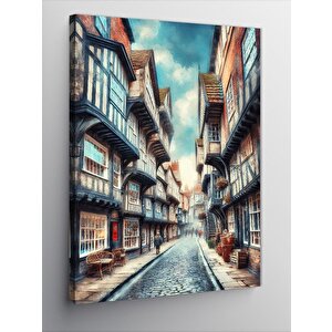 Kanvas Tablo Retro Kasaba Sokağı 100x140 cm