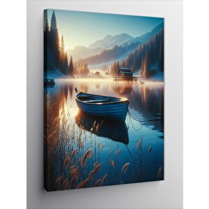 Kanvas Tablo Göldeki Tekne 70x100 cm