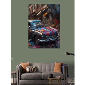 Kanvas Tablo Renkli Klasik Araba 100x140 cm