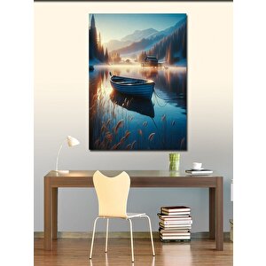 Kanvas Tablo Göldeki Tekne 100x140 cm