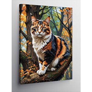 Kanvas Tablo Ağaçtaki Kedi 70x100 cm