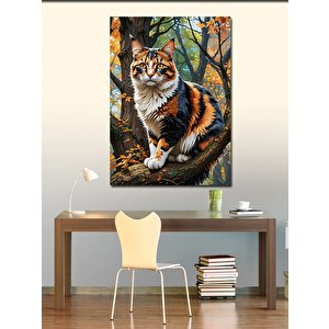 Kanvas Tablo Ağaçtaki Kedi