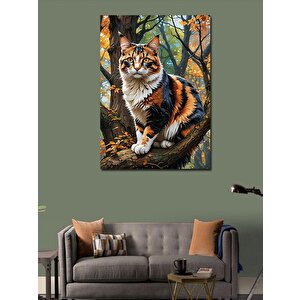Kanvas Tablo Ağaçtaki Kedi