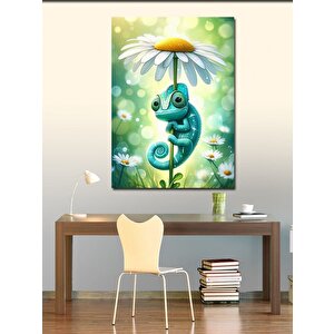Kanvas Tablo Bukalemun Ve Papatya 70x100 cm