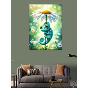 Kanvas Tablo Bukalemun Ve Papatya 70x100 cm