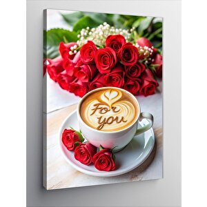 Kanvas Tablo Kahve Art Ve Güller