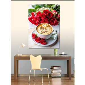 Kanvas Tablo Kahve Art Ve Güller