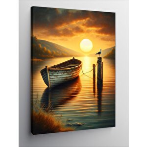 Kanvas Tablo Ahşap Tekne 100x140 cm