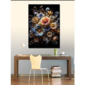 Kanvas Tablo Işıldayan Çiçekler 70x100 cm