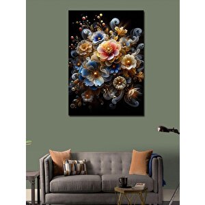 Kanvas Tablo Işıldayan Çiçekler 70x100 cm