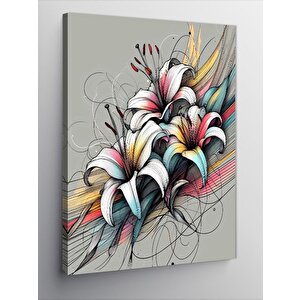 Kanvas Tablo Beyaz Çiçekler 70x100 cm