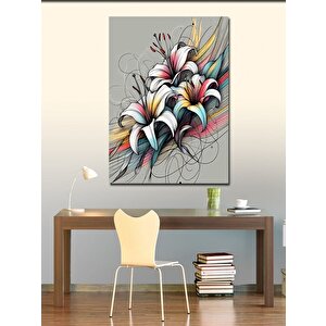 Kanvas Tablo Beyaz Çiçekler 70x100 cm