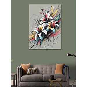 Kanvas Tablo Beyaz Çiçekler 70x100 cm