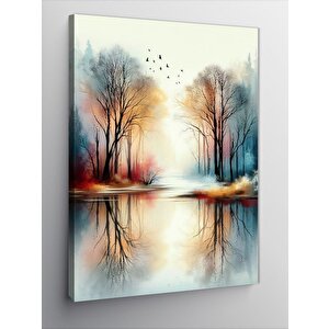 Kanvas Tablo Sonbaharda Göl 100x140 cm