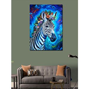 Kanvas Tablo Çiçekler Ve Zebra