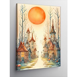 Kanvas Tablo Retro Kasaba 70x100 cm
