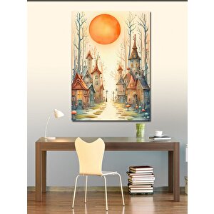 Kanvas Tablo Retro Kasaba 70x100 cm