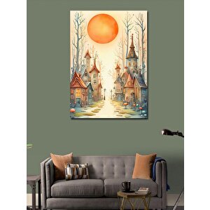 Kanvas Tablo Retro Kasaba 70x100 cm
