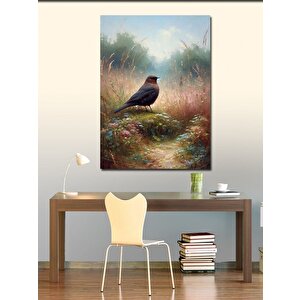 Kanvas Tablo Serçe Ve Çiçekler 100x140 cm