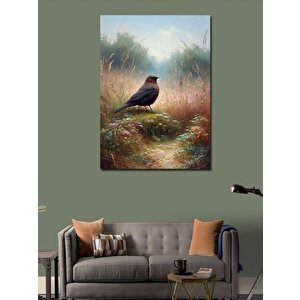 Kanvas Tablo Serçe Ve Çiçekler 100x140 cm
