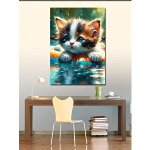 Kanvas Tablo Yüzen Kedi 70x100 cm