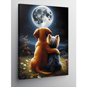 Kanvas Tablo Ayı Seyreden Köpekler