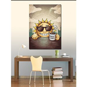 Kanvas Tablo Kahve İçen Güneş 100x140 cm