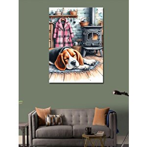 Kanvas Tablo Soba Karşısında Uyuyan Köpek 70x100 cm