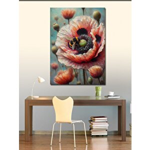 Kanvas Tablo Kırmızı Çiçekler 100x140 cm