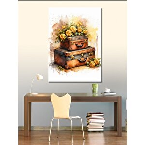 Kanvas Tablo Sandıklar Ve Çiçekler 100x140 cm